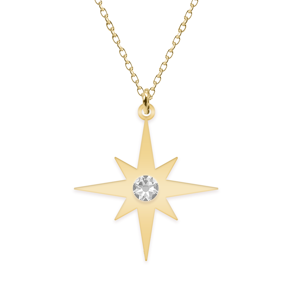 Star Light - Colier personalizat steluta din argint 925 placat cu aur galben 24K
